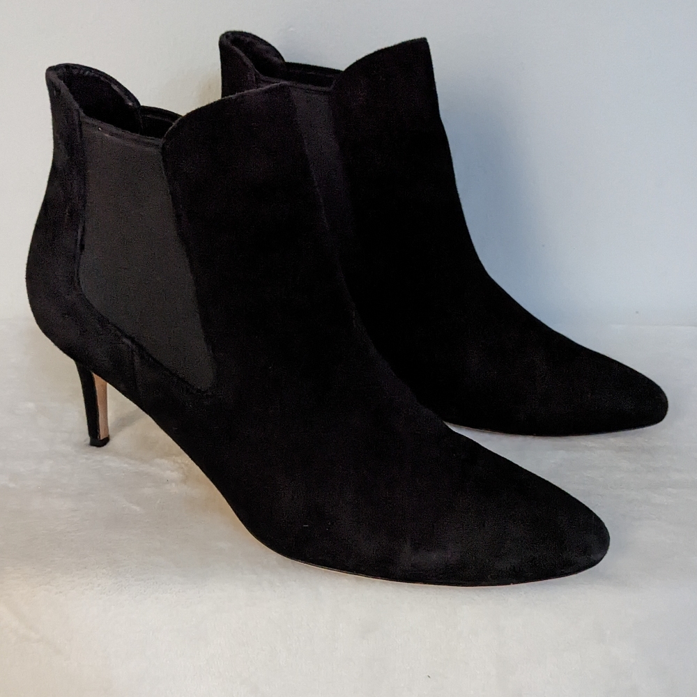 Cole Haan Grand OS Black Suede Slim Heeled Booties